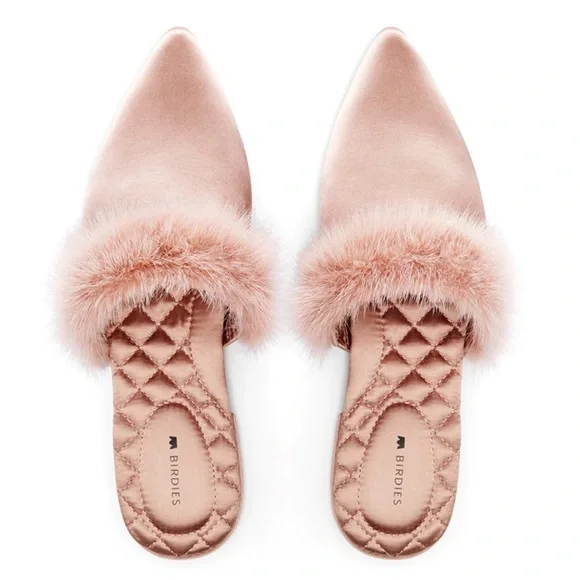 Birdies Vegan Dove slides French Rose (rose gold) blush size 7.5 brand New n Box - Picture 2 of 6